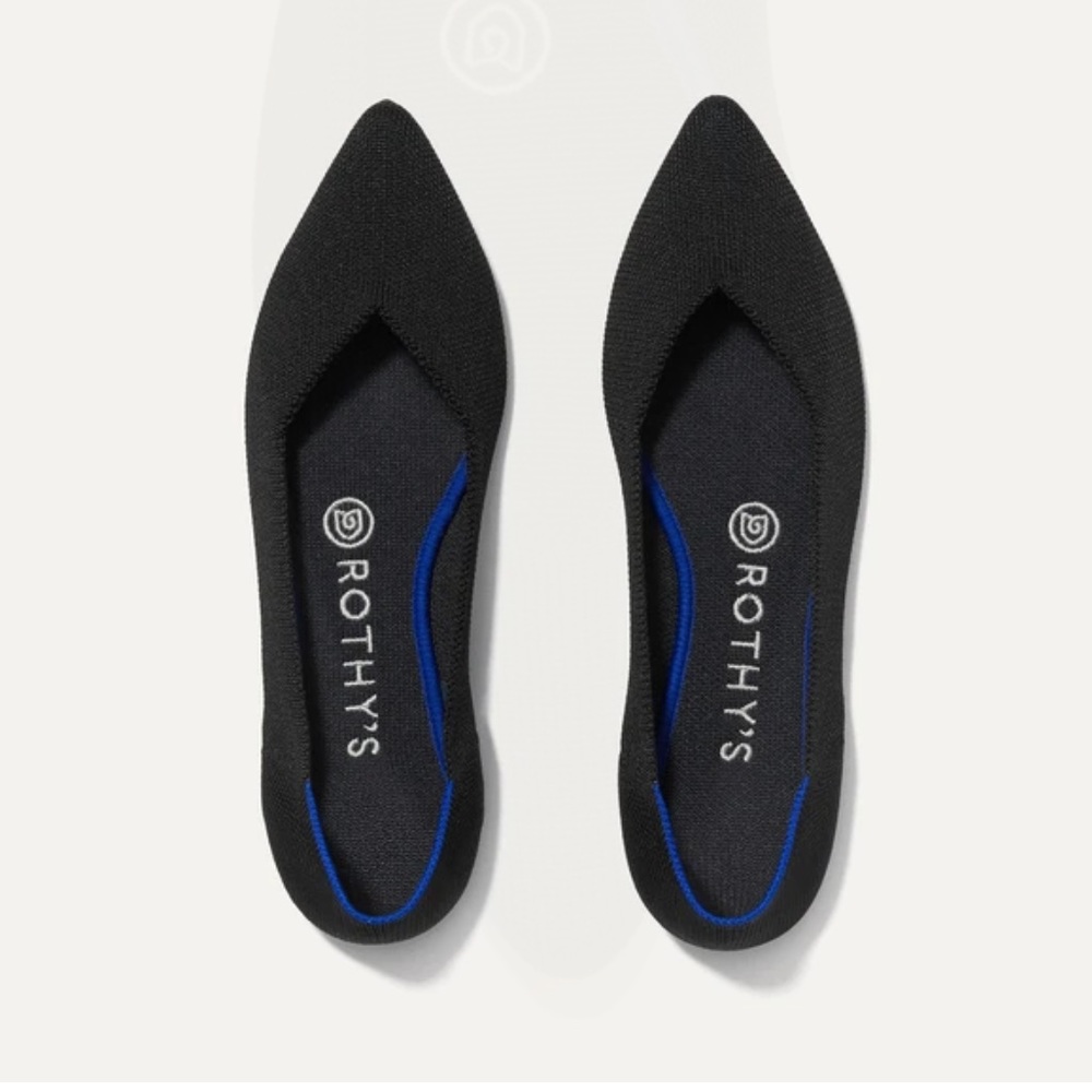 Rothys the point black flats size 9.5